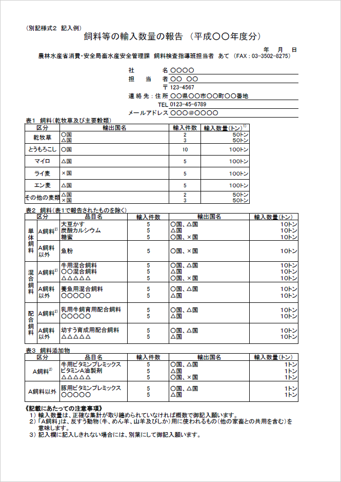 別記様式2記入例