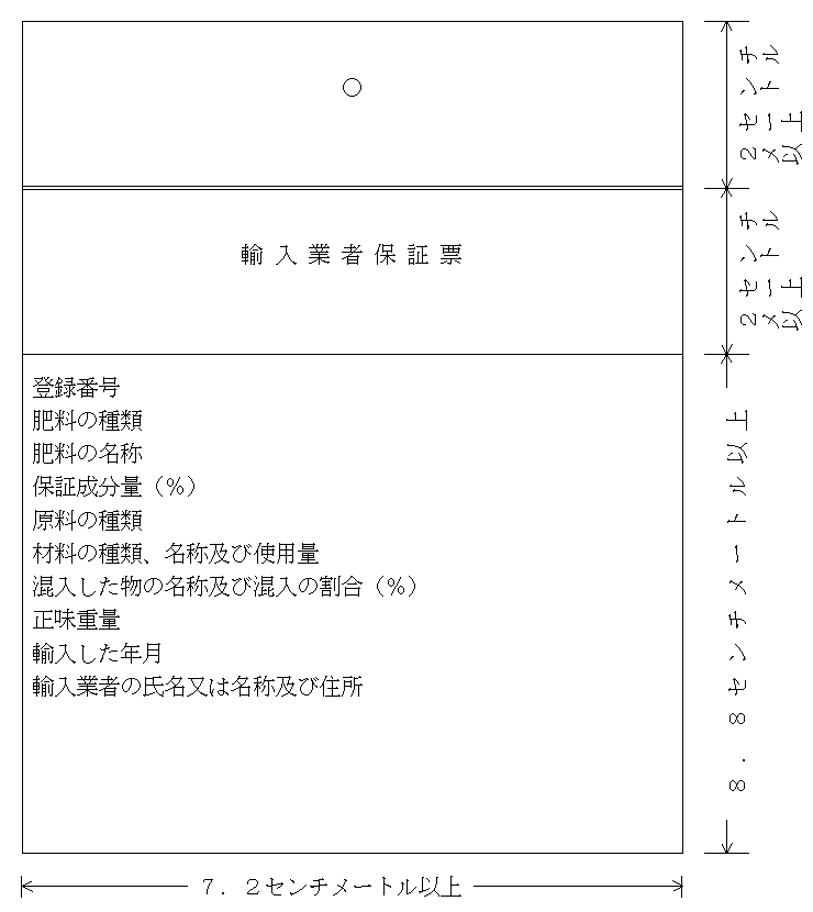 輸入業者保証票